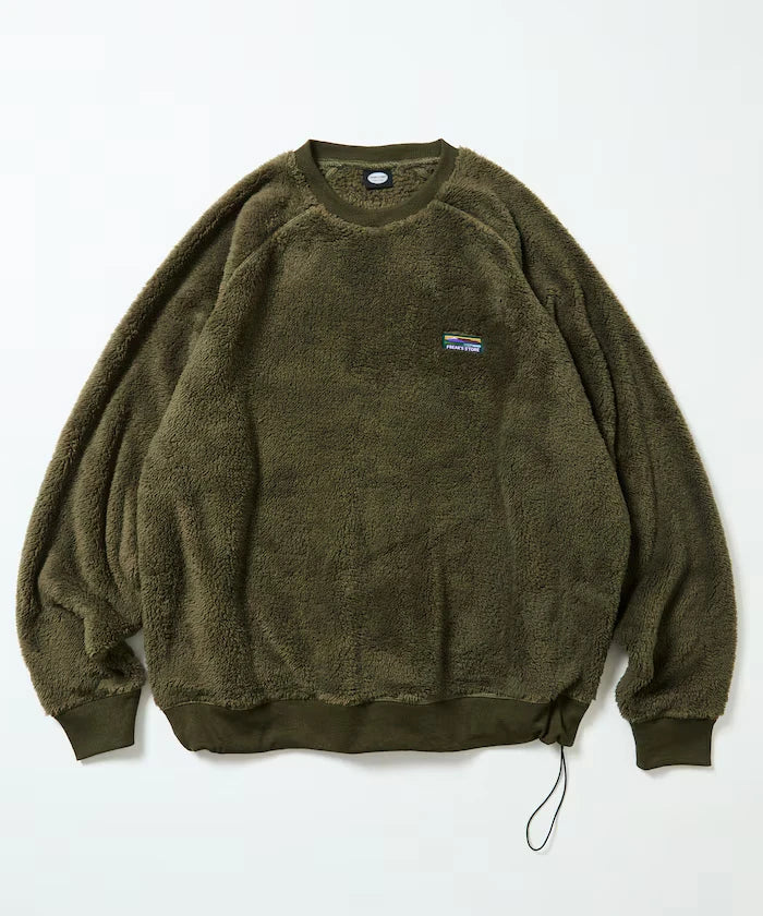 Relaxed Fit Raglan Sleeve Shaggy Fleece Pullover