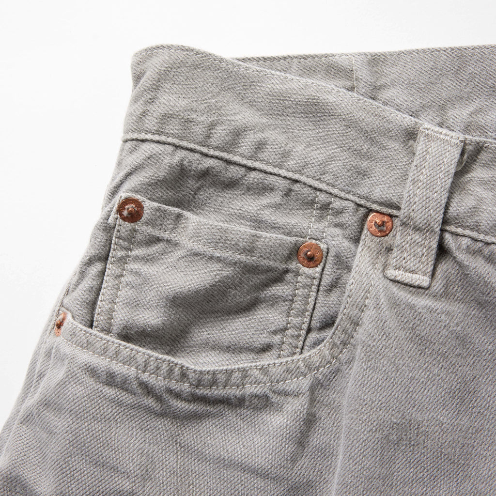 Recycled Waste Suvin Cotton Yarn 11.5oz. Denim 5Pocket Wide Shorts Vintage Washed