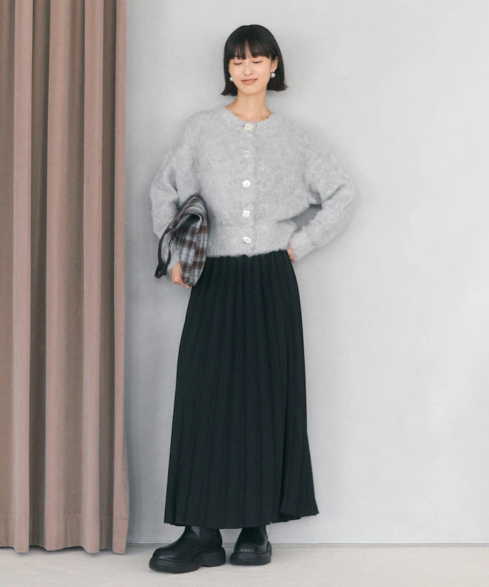Variation Button Shaggy Knit Cardigan
