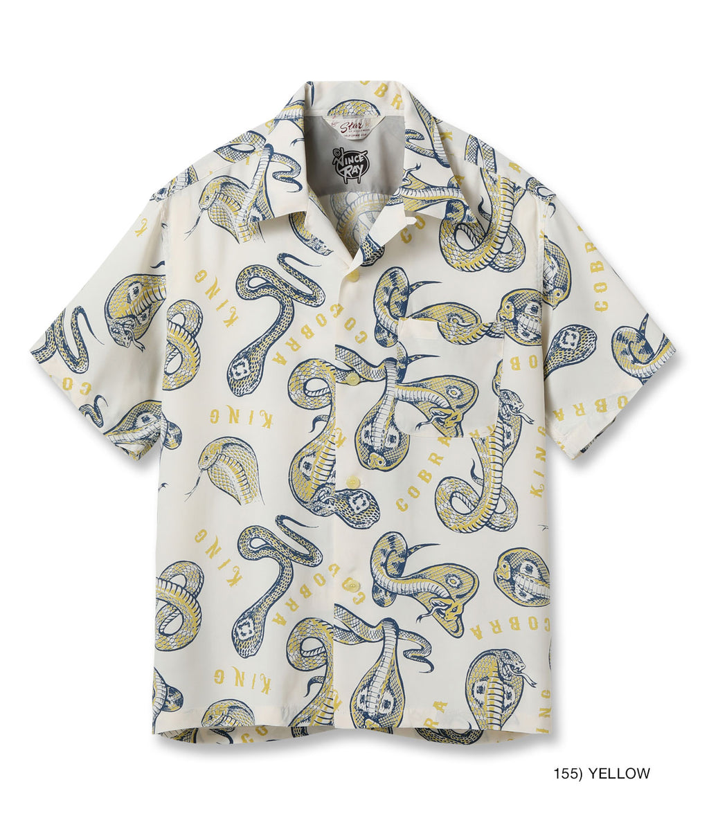 HIGH DENSITY RAYON OPEN SHIRT “KING COBRA” by VINCE RAY
