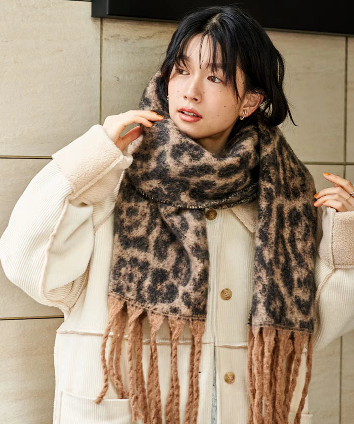 Animal Print Volume Scarf