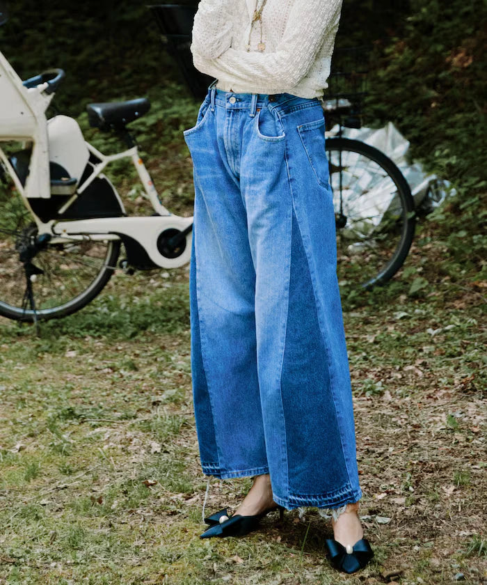 Vintage Remake Tuck Denim Pants