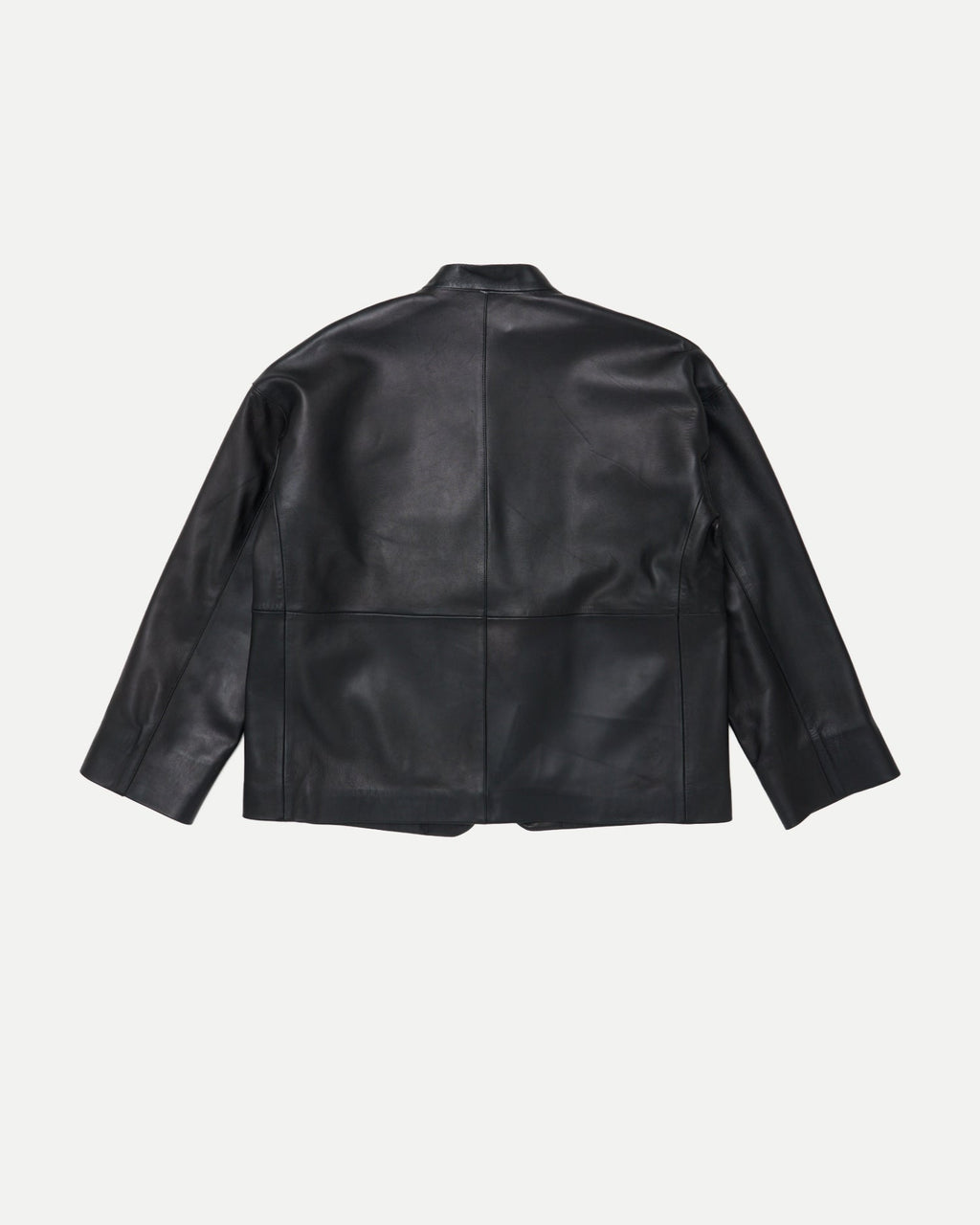 STAND COLLAR LEATHER JACKET