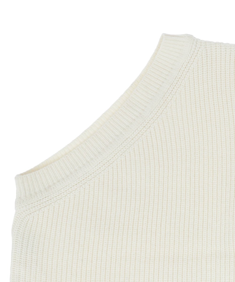 ONE SHOULDER WIDE KNIT TOPS