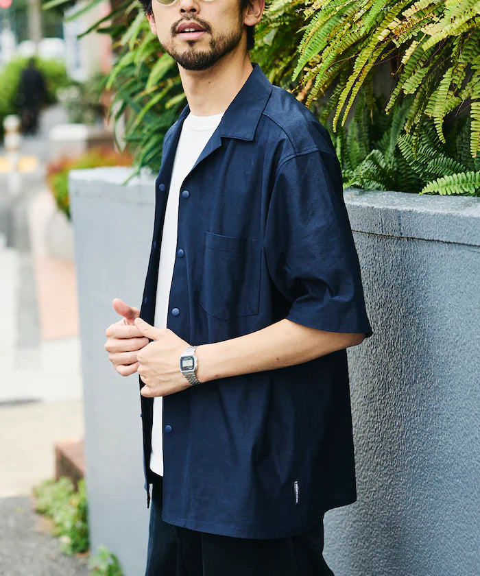 Open Collar Short Sleeve Shirt & Easy Shorts Travel Setup Fabric by SOLOTEX(R)