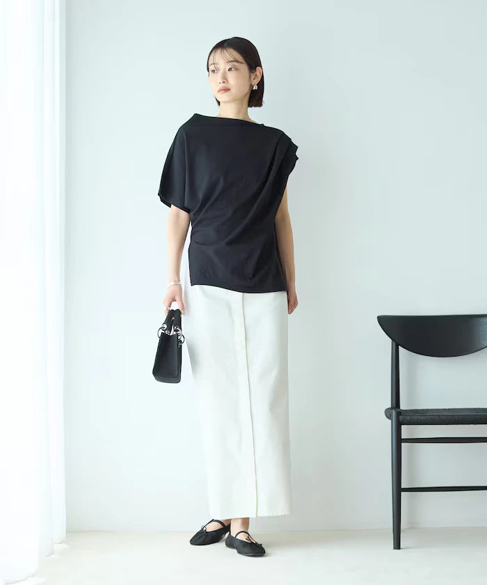 Organic Cotton Asymmetrical Draped Top