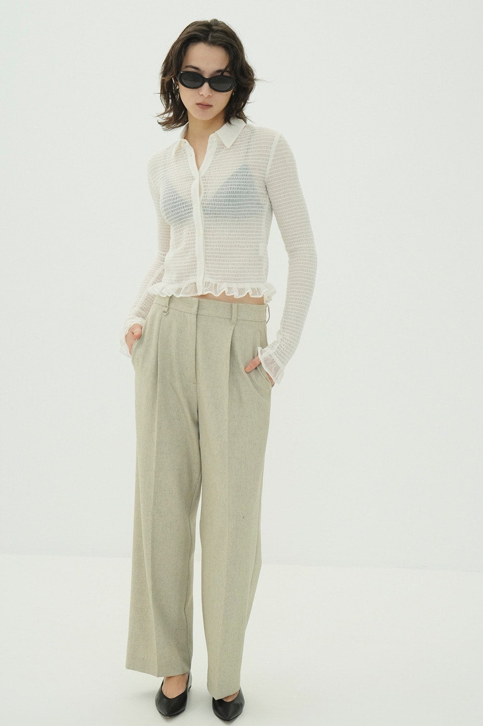 GATHERED MESH SHIRTS