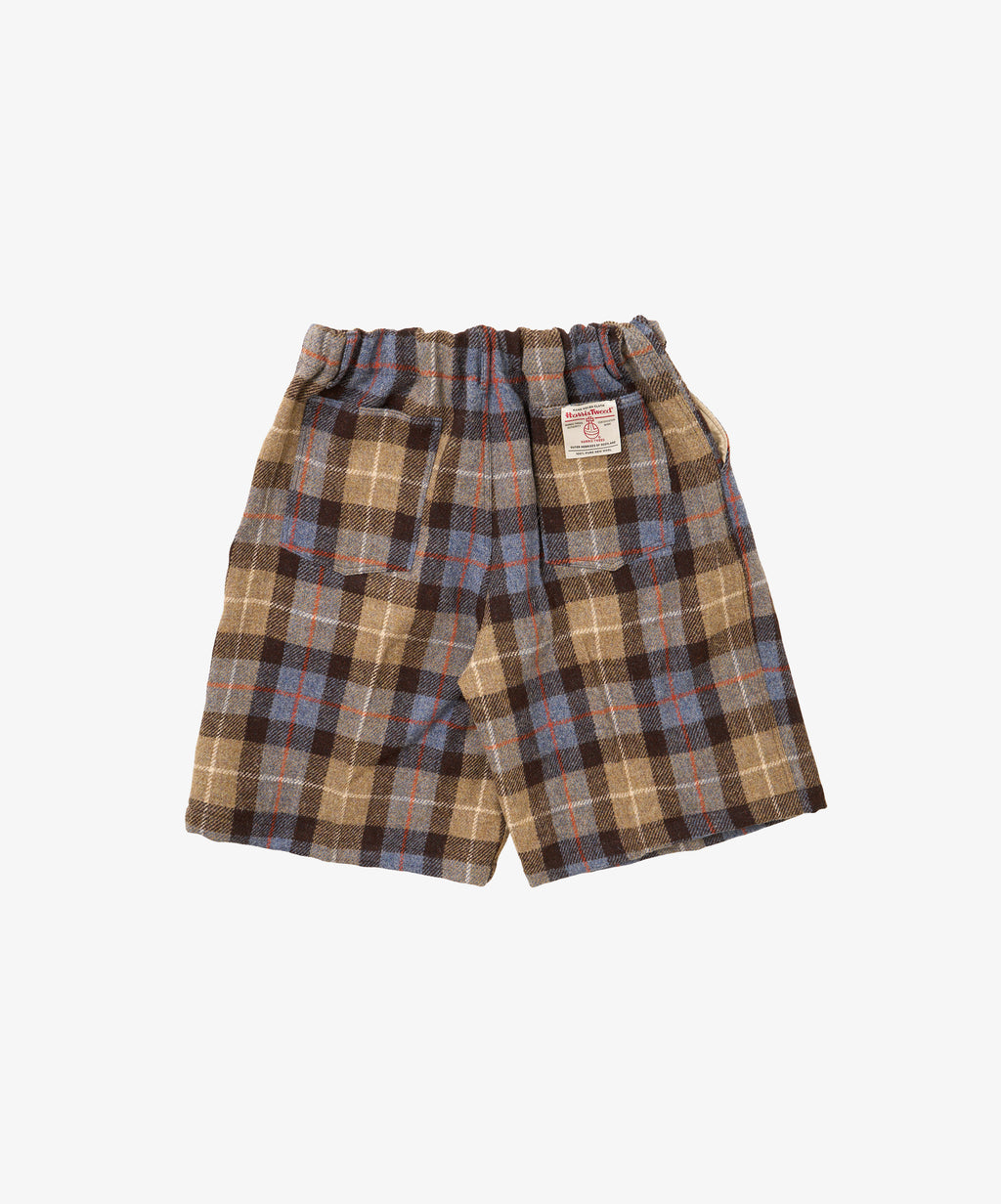 circular short plaid harris tweed