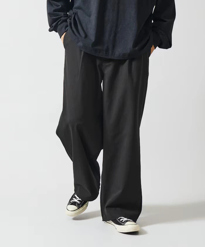 Chino Denim Docking Pants / Wide Straight Pants