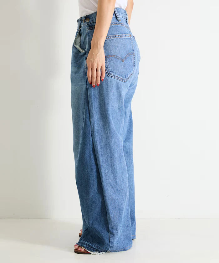Vintage Remake Tuck Denim Pants