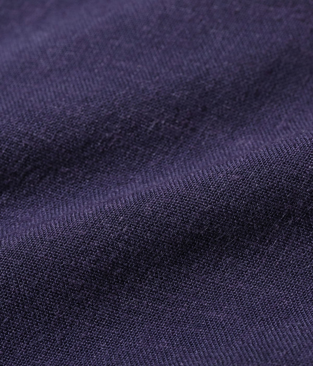 U.S. NAVY RAYON LINEN OPEN SHIRT with CHAIN EMBROIDERED