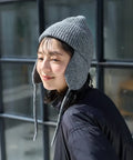 Mix Yarn Ear-Added Knit Cap