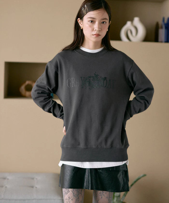 Organic Cotton Animal Logo Print Sweat / CAT / Relaxed Fit / French Terry Sweat