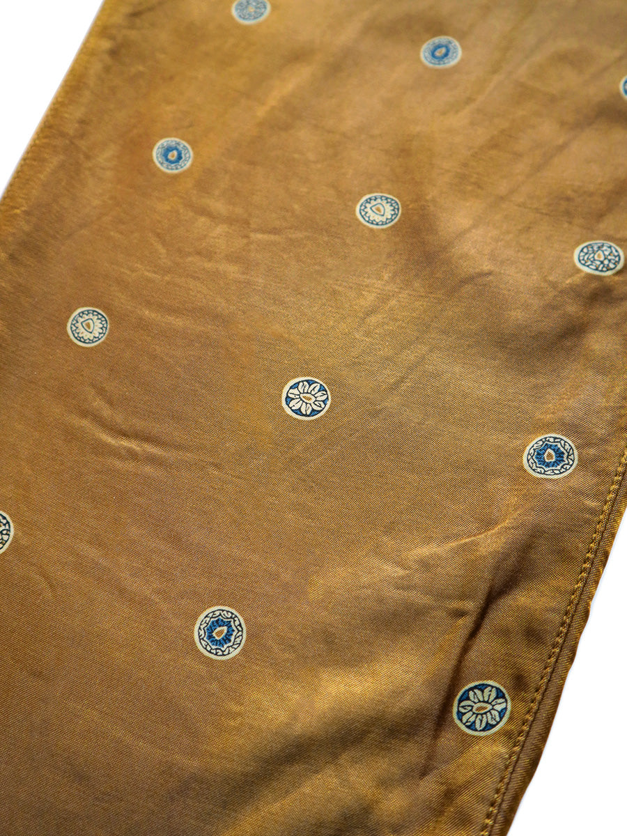 Cotton Rayon Brushed Bean Pattern High-Waisted Pants
