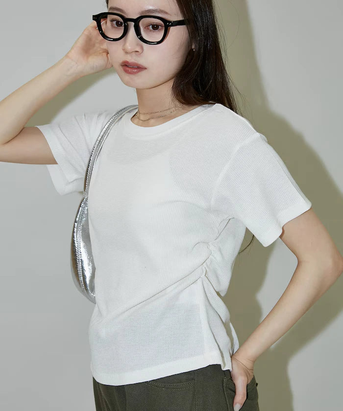 Light Waffle Waist Shirring T-Shirt Limited Edition