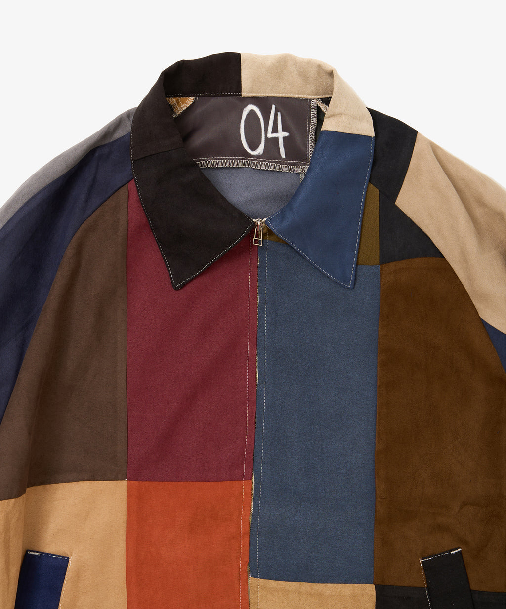zip blouson faux suede four