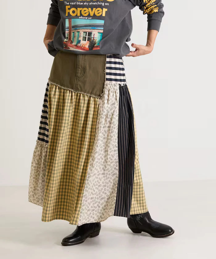 Flower & Check Docking Skirt