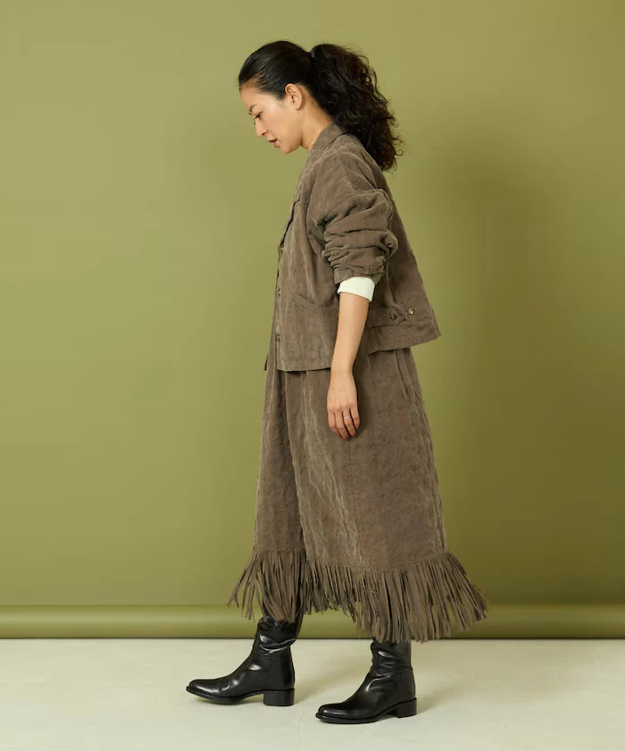 Fade-Processed Fringe Mini Dress