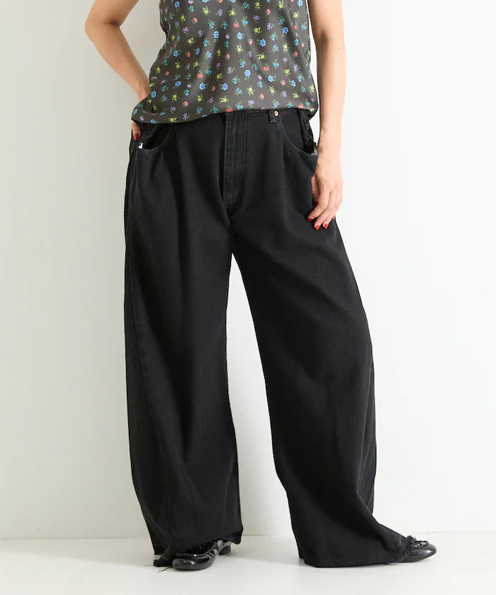Vintage Remake Tuck Denim Pants