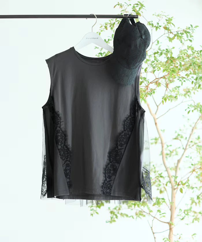 Organic Cotton Tulle Lace Docking Top