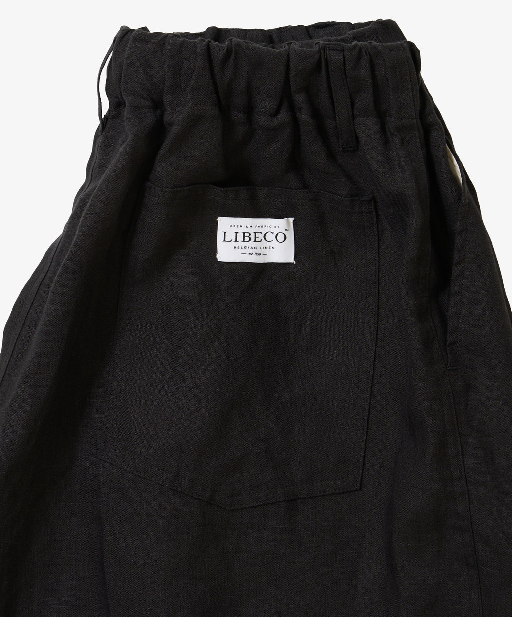 circular short pants linen black