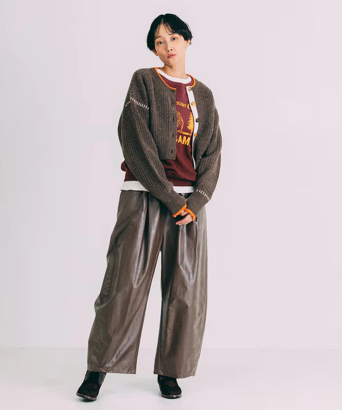 Short Length Color-block Knit Cardigan
