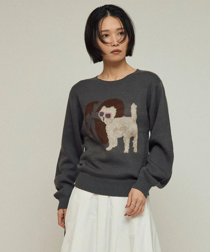 Sweat-like Animal Jacquard Knit
