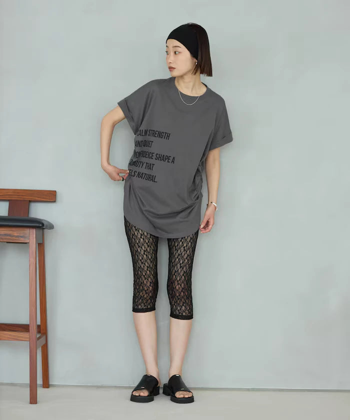 Organic Cotton Shirring Logo T-Shirt