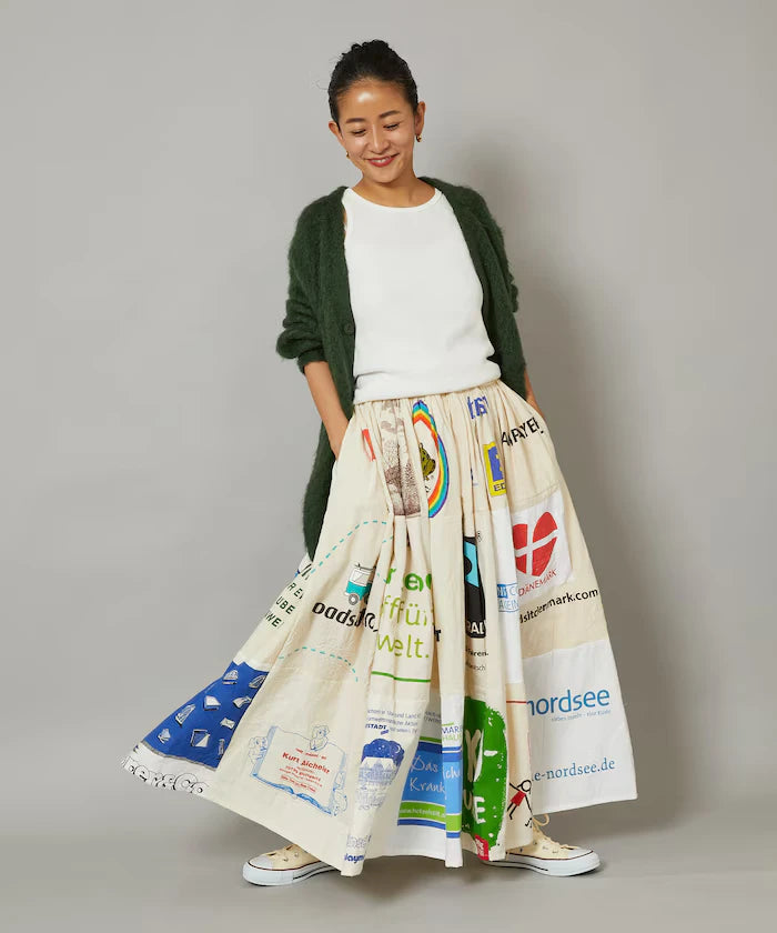 Vintage European Eco Bag Remake Skirt
