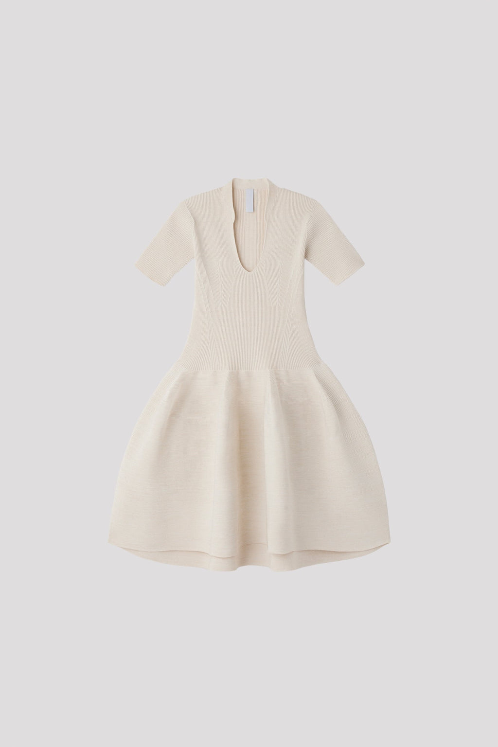 POTTERY GLITTER STAND-UP COLLAR SHORT SLEEVE MINI DRESS