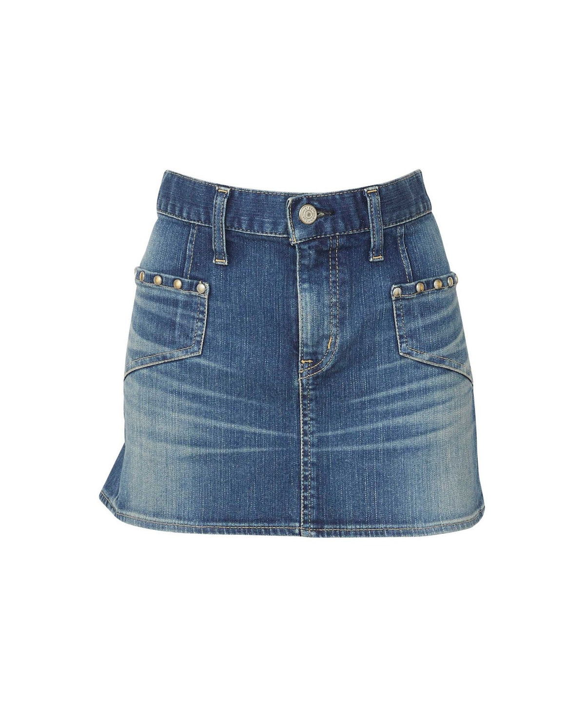 Back Lace-Up Micro Mini Denim Skirt