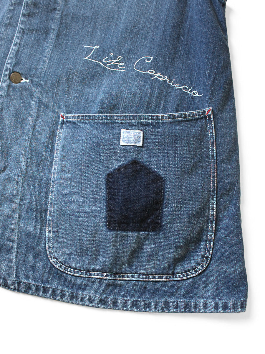 12oz Denim Sleeveless Gilet Coverall (Memory...