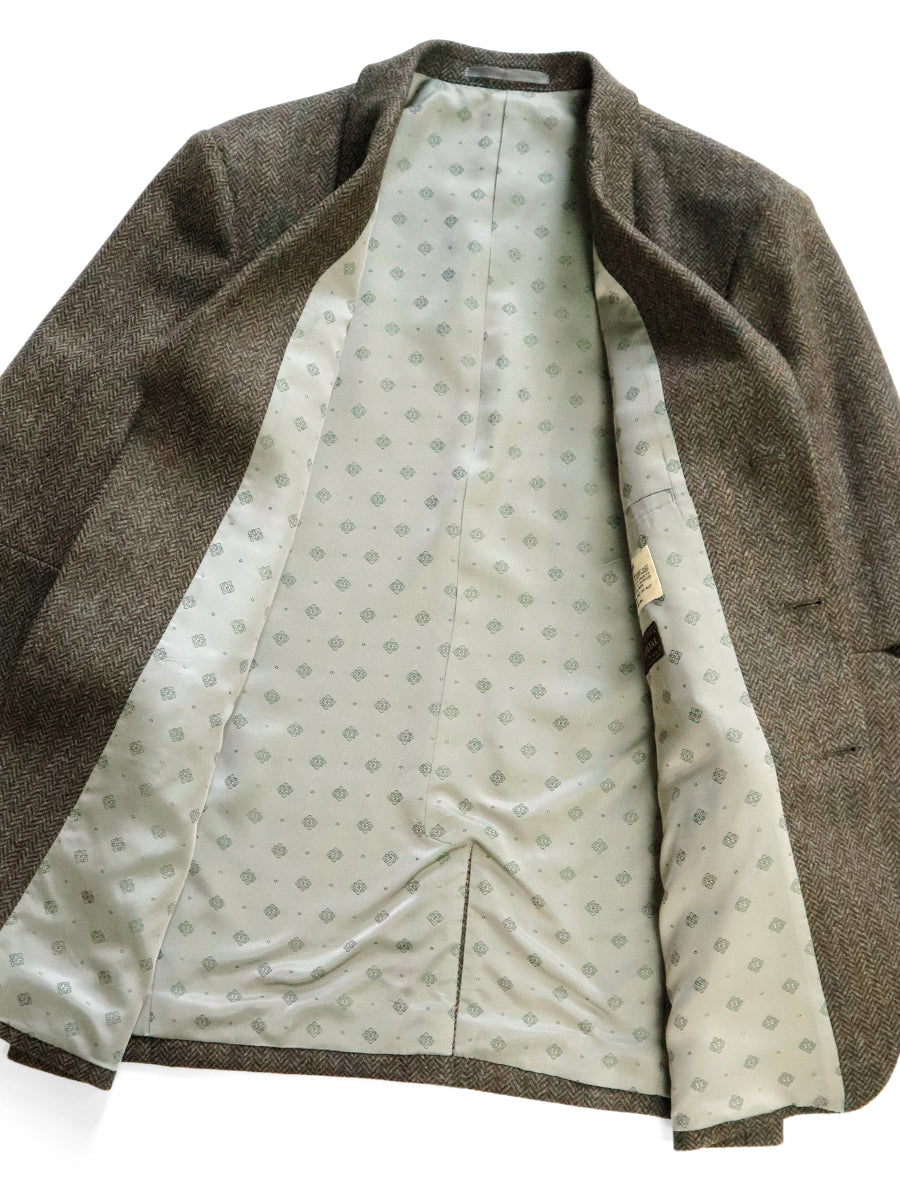 Herringbone Tweed Cutout Elbow JKT