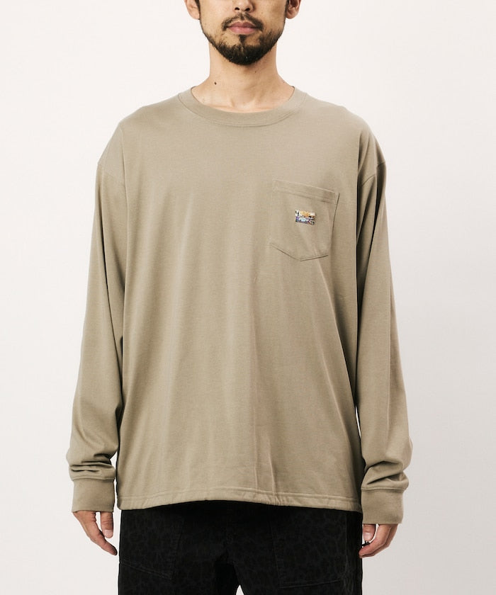 FREAK'S STORE for BEACH & FES Relax Fit One Point Logo Spindle Long Sleeve T-Shirt