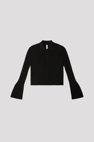 SILK CROPPED SHIRT CARDIGAN