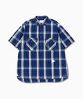 indigo check SS shirt (M)