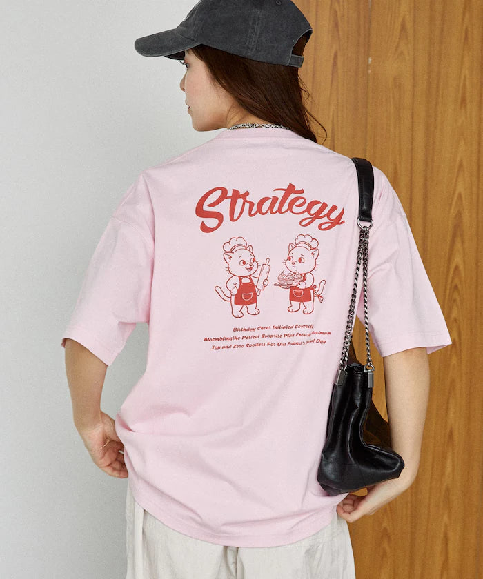 <Functional Material> STRATEGY Cat Print T-Shirt Limited Edition