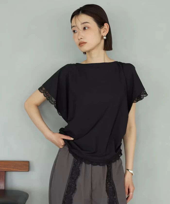 Handkerchief Sleeve Shirring Blouse