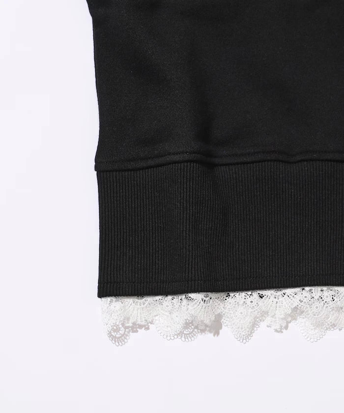 Organic Cotton Lace Sweat Vest / Lined Sweat
