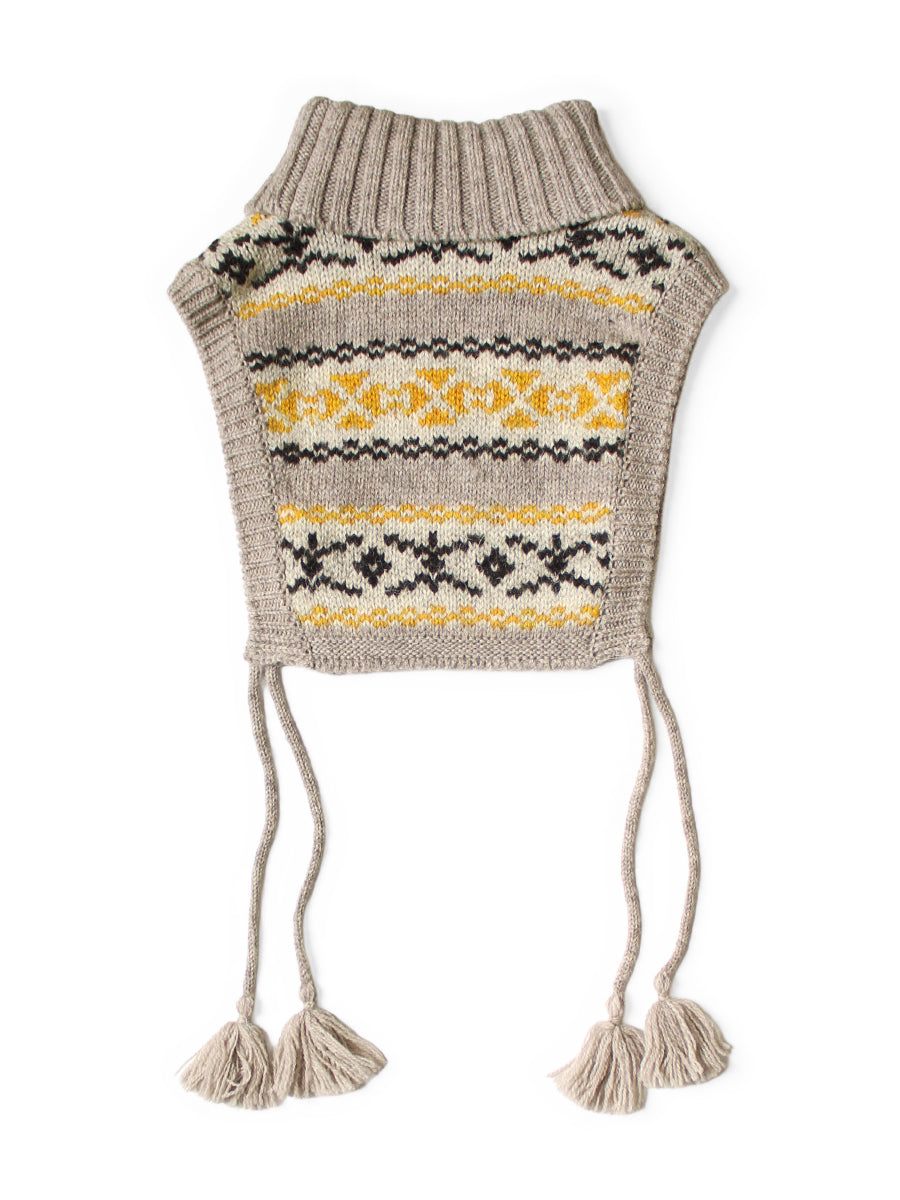 3G Yellowknife Fair Isle High Neck Bib Poncho