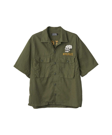 Snake & Skull Embroidery Utility Shirt