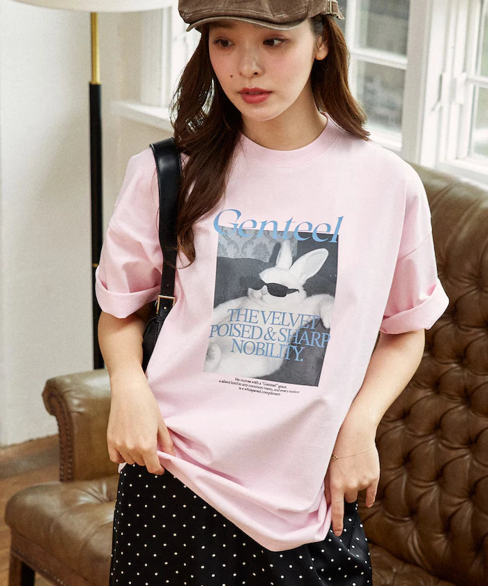 <Functional Material> Genteel Rabbit Print T-Shirt Limited Edition