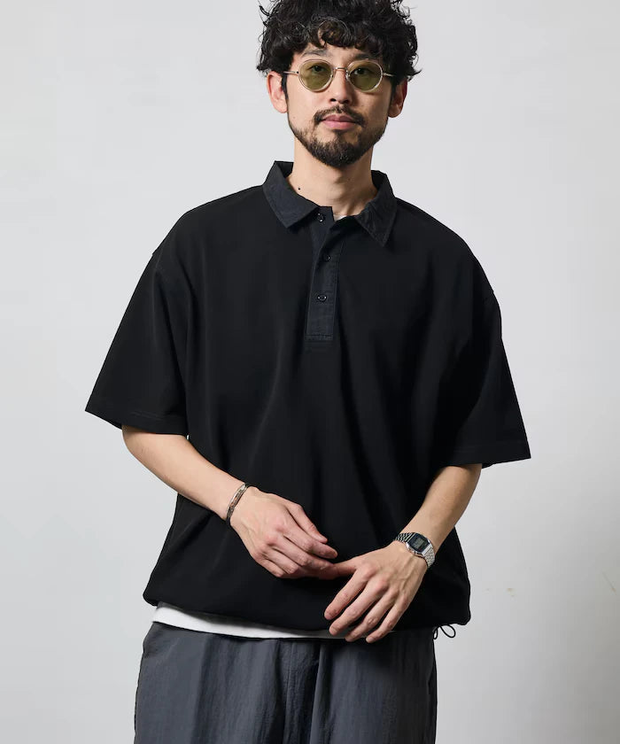 Big Silhouette Spindle Short Sleeve Tech Polo