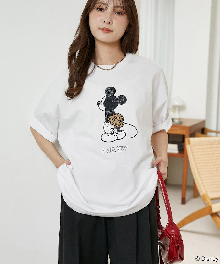 <Functional Material>Mickey Mouse & Minnie Mouse/Face T-Shirt Limited Edition