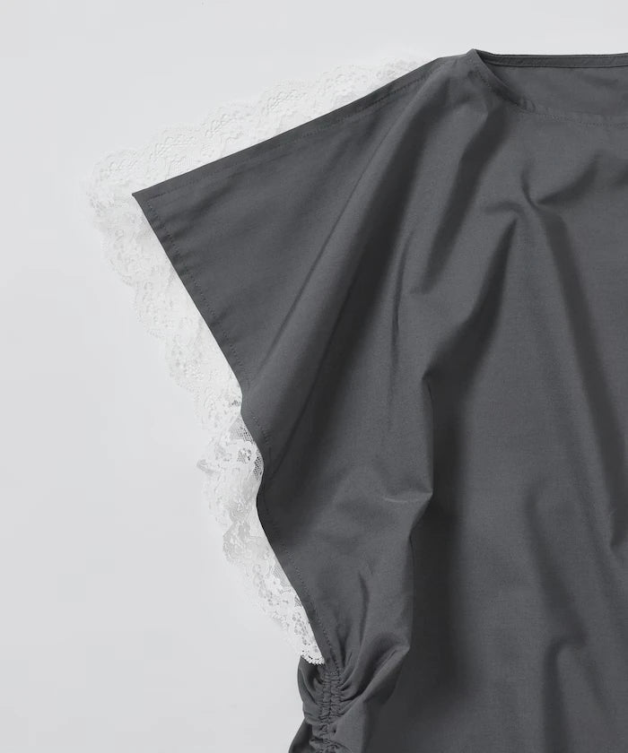 Handkerchief Sleeve Shirring Blouse