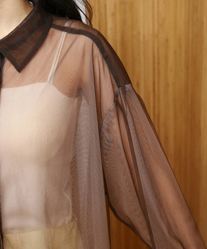 Tulle Layered Bicolor Shirt [Limited Edition]