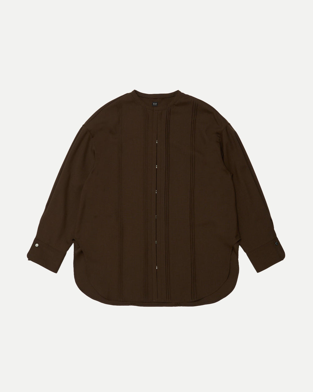 PIN TUCK STAND COLLAR BLOUSE