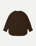 PIN TUCK STAND COLLAR BLOUSE