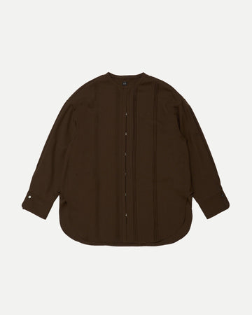 PIN TUCK STAND COLLAR BLOUSE