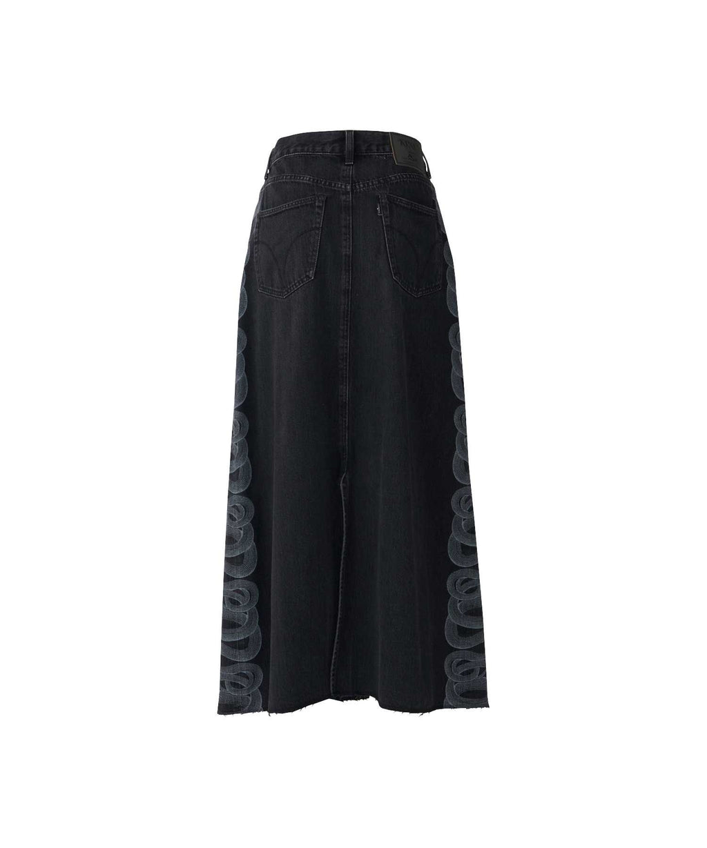 Snake Loop Remake Denim Skirt